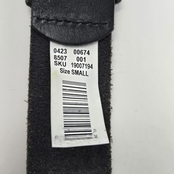 AMERICAN EAGLE BLACK LEATHER BELT EMBELLISHED BLACK RHINESTONE BUCKLE WOMEN S - Picture 11 of 14